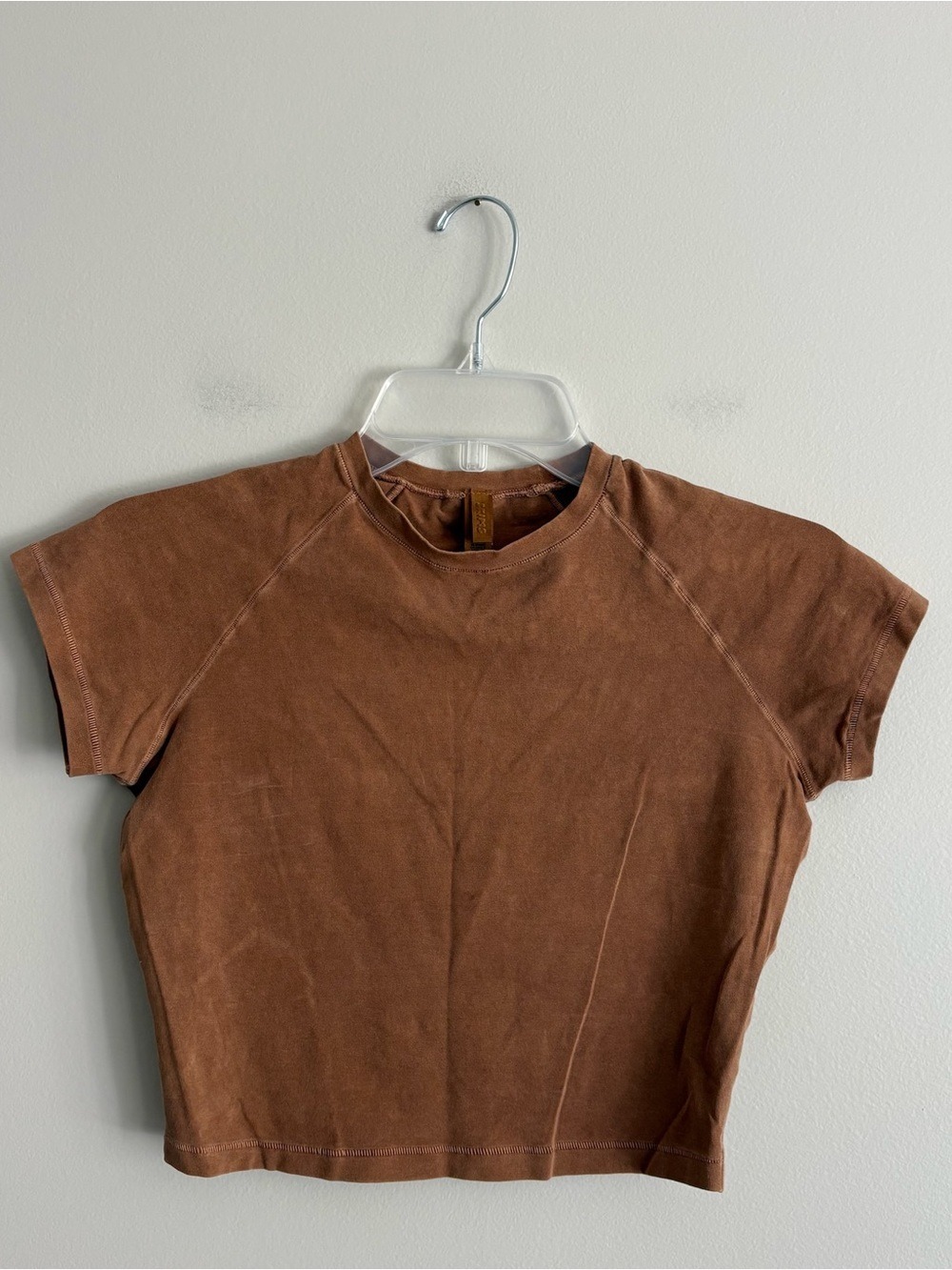 SKIMS Brown Short Sleeve Crop Top